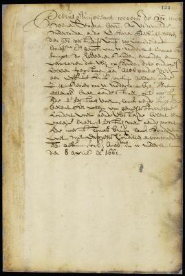 Patent of Jacob van der Veer for a lot near fort Altona (Wilmington, Delaware)