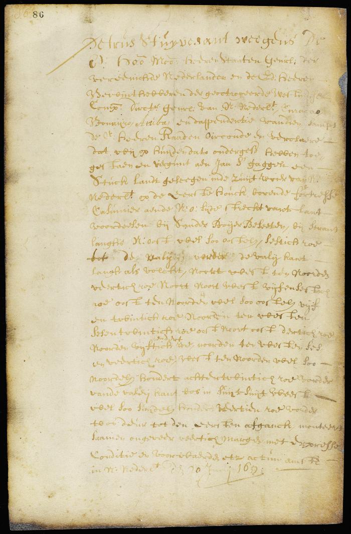 Patent of Jans Gaggen for land on the South river (Delaware)