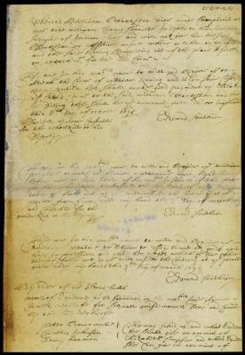 Copy of a summons against William Prentice at the suit of Ously Briant