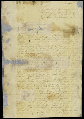 Letter from Cornelius Verhoofe to gov. Andros