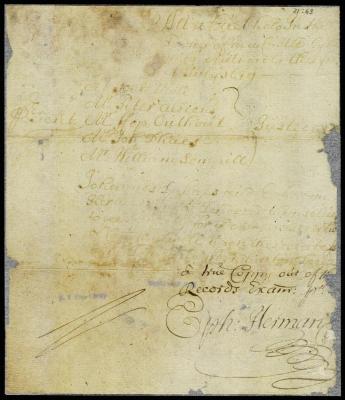 Offer of Johannes de Haes and Ephraim Herman to be security for capt. Cantwell as administrator of the estate of Mr. Tom