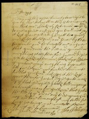 Letter from Thomas Wollaston to John Briggs