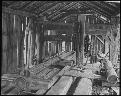 Interior of Sawmill of Old Type; Up-and-Down Saw