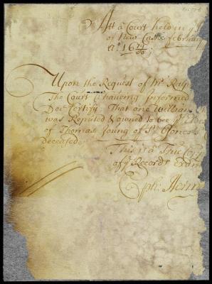 Order of a court held at New Castle declaring that William Young was reputed to be the eldest son of Thomas Young