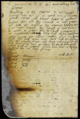 Report of William Biles regarding summonses, and nominations for magistrate