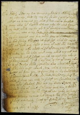 Letter from Thomas Spry to Sarah Shakerly