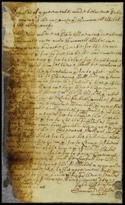 Articles of agreement between John Steevens and Samuel Stiles
