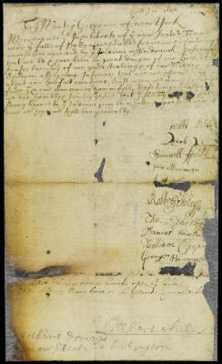 Petition of inhabitants of Crewcorne against the sale of liquor to Indians