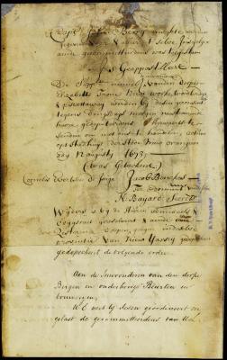 Order to the village of Bergen to send delegates to surrender to the Dutch