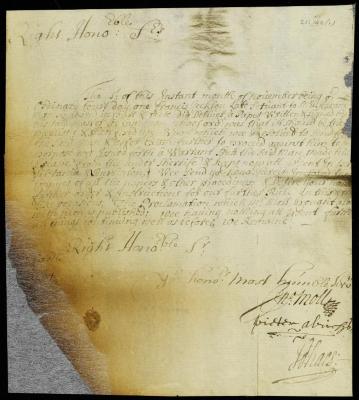 Letter from the magistrates to capt. Anthony Brockholls