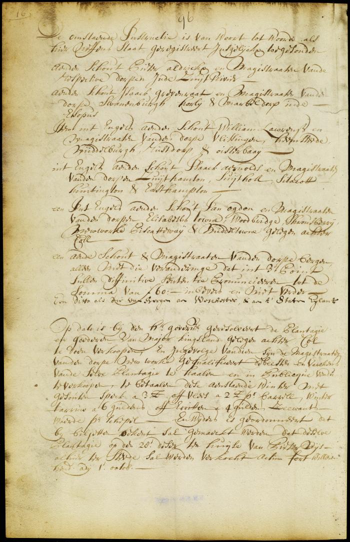 Order to sell major Kingsland's plantation and stock at Achter Col