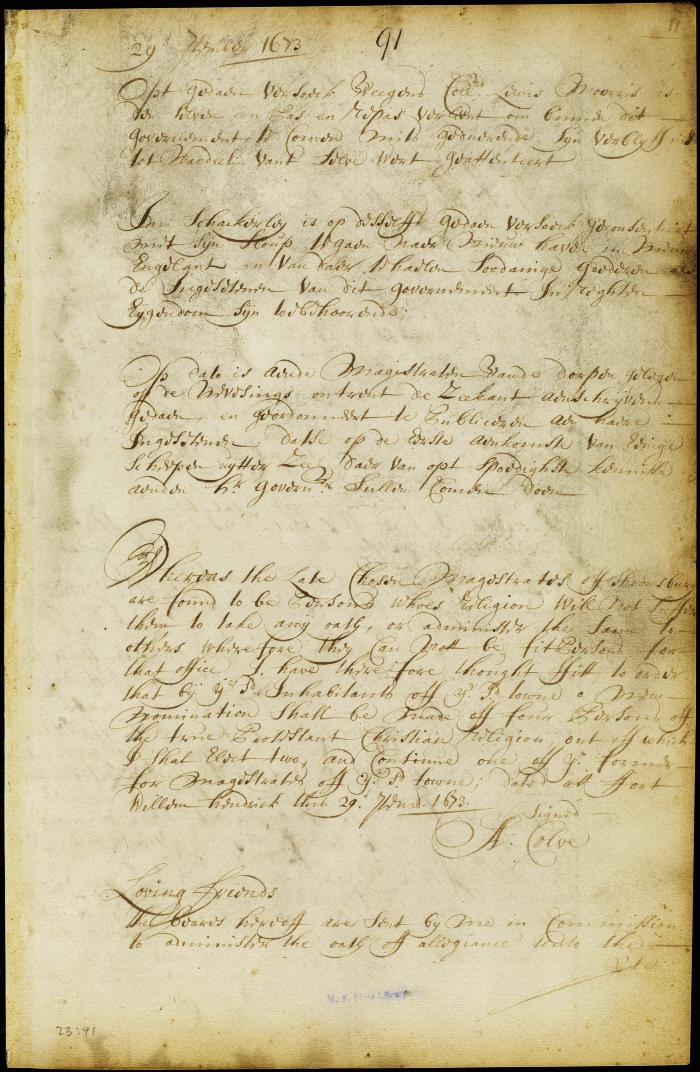 Permit to Lewis Morris; order to the magistrates at Nevesings; order for a new election at Shrewsbury
