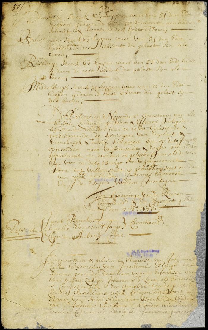 Order to Jeremias van Rensselaer to render an account of his administration of Renselaerwyck