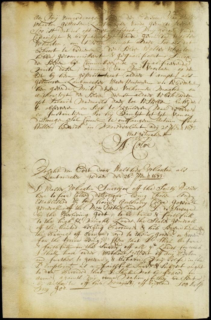 Oath of office taken by Walton Wharton