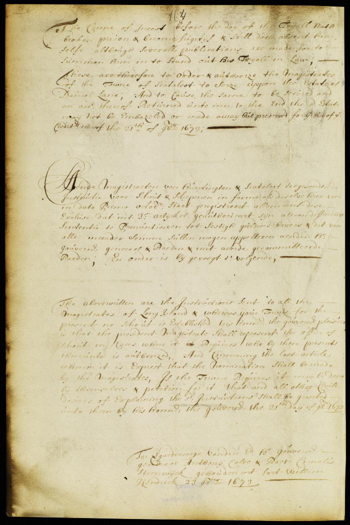 Order defining the jurisdiction of the magistrates of Huntington and Seatalcot