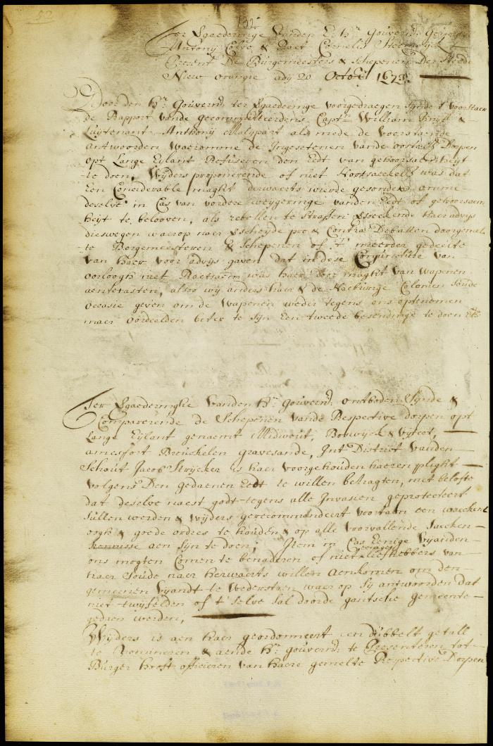 Minute of the appearance before the council of magistrates of towns on Long Island