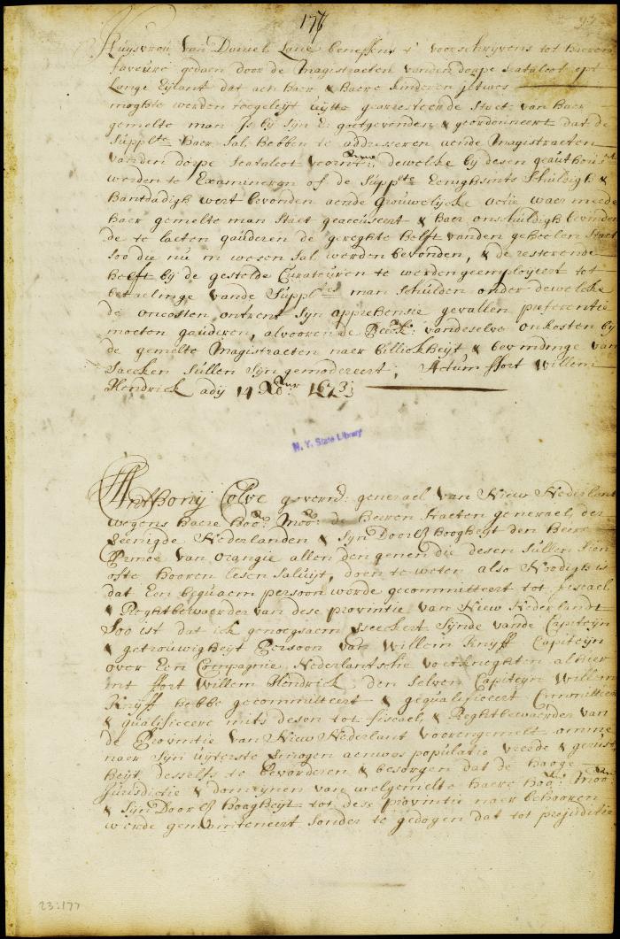 Commission of William Knyff to be fiscal of New Netherland