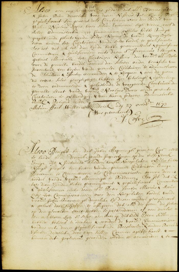 Appointment of commissioners to take charge of the estate of capt. John Manning