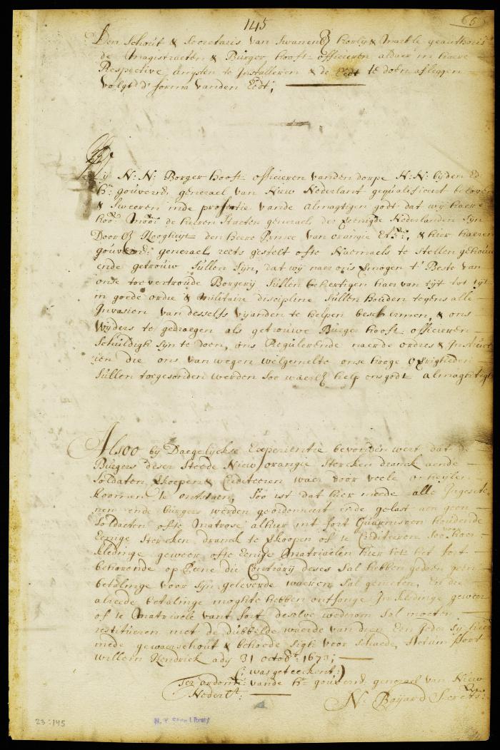 Oath to be administered to the magistrates and militia officers at Esopus