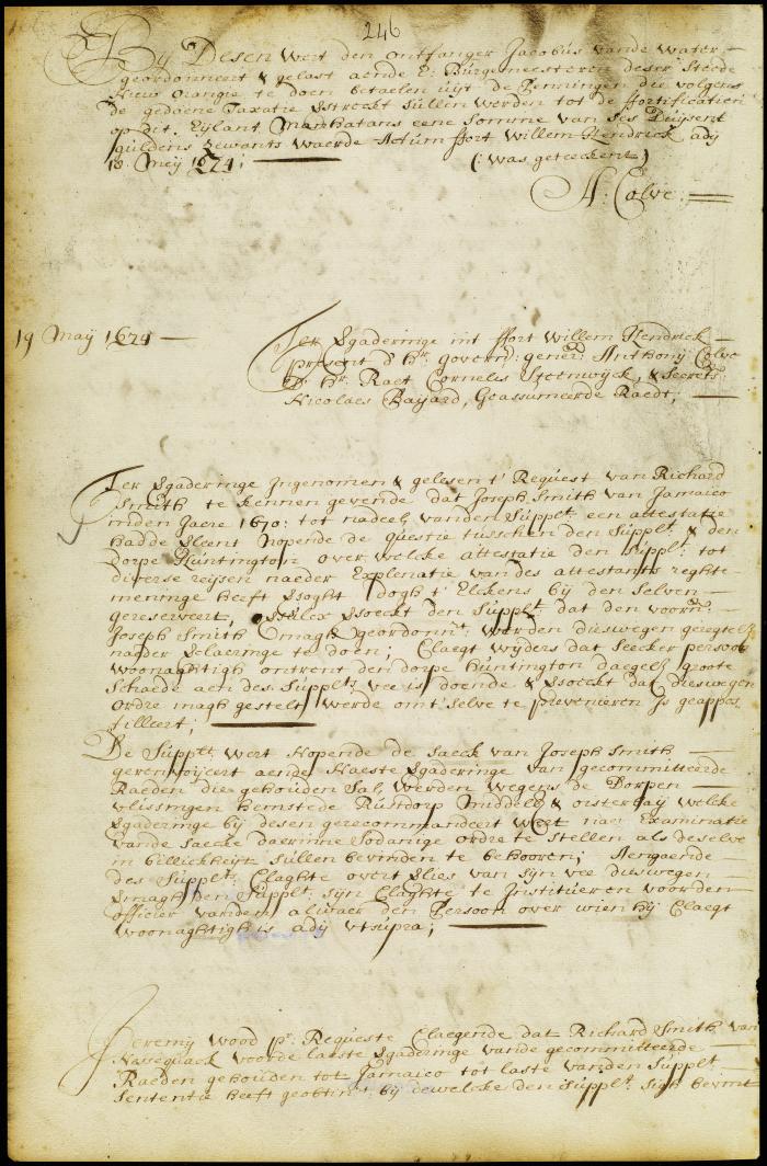 Order to pay moneys for repairs of the fortifications