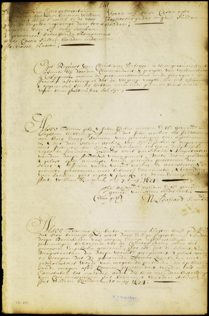 Order protecting Thomas Labertse from any claims against him in his capacity as late constable of Brooklyn