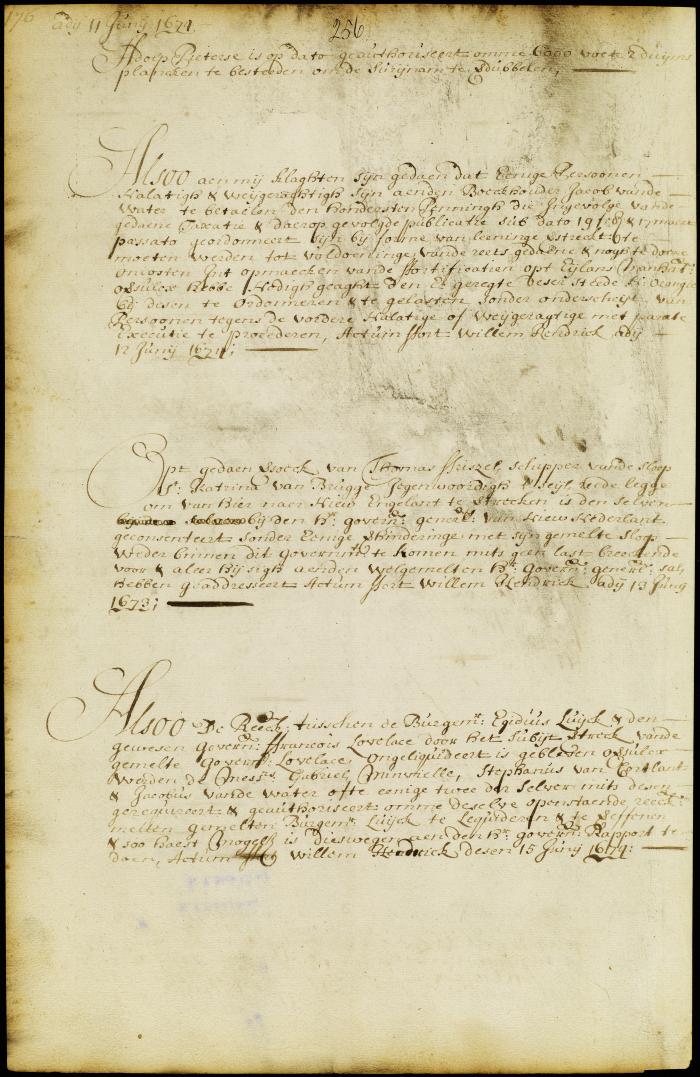 Order to settle the accounts of the late gov. Lovelace