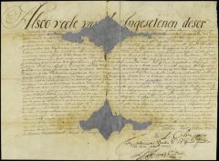 Commission of Gulayne ver Planke, Stephanus van Cortlant, Dirck van Clyff and Peter de la Noy to examine and settle the estate of the late gov. Lovelace
