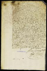 Affidavit of Francis Charetier alias La Foreest that he had settled with schout De Milt for a fine imposed on him for tapping