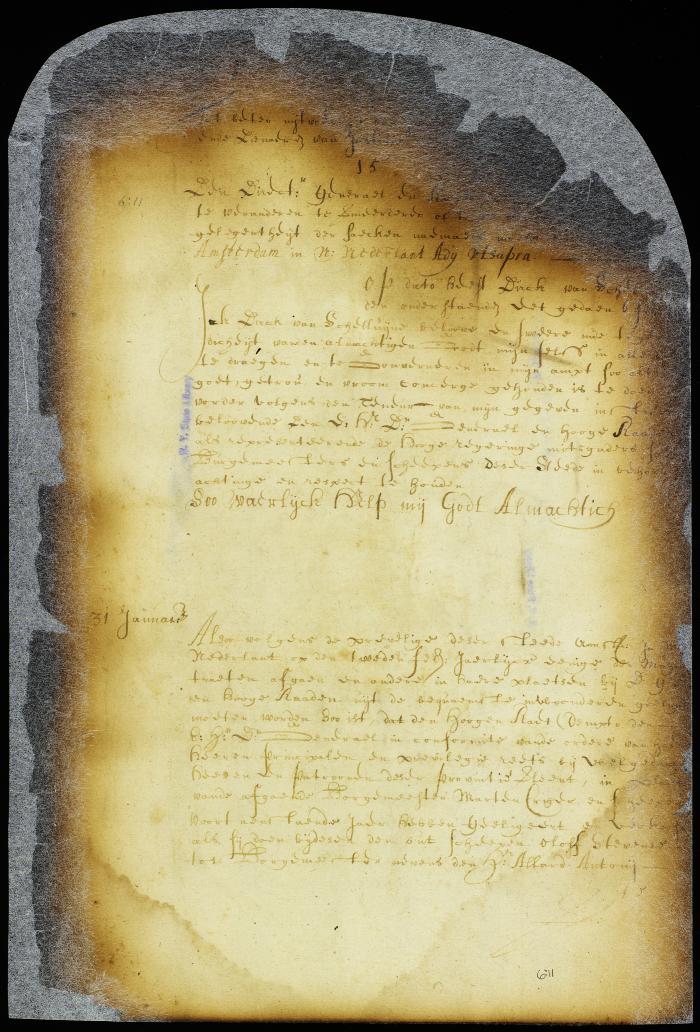 Oath of office of Dirck van Schelluyne as marshal
