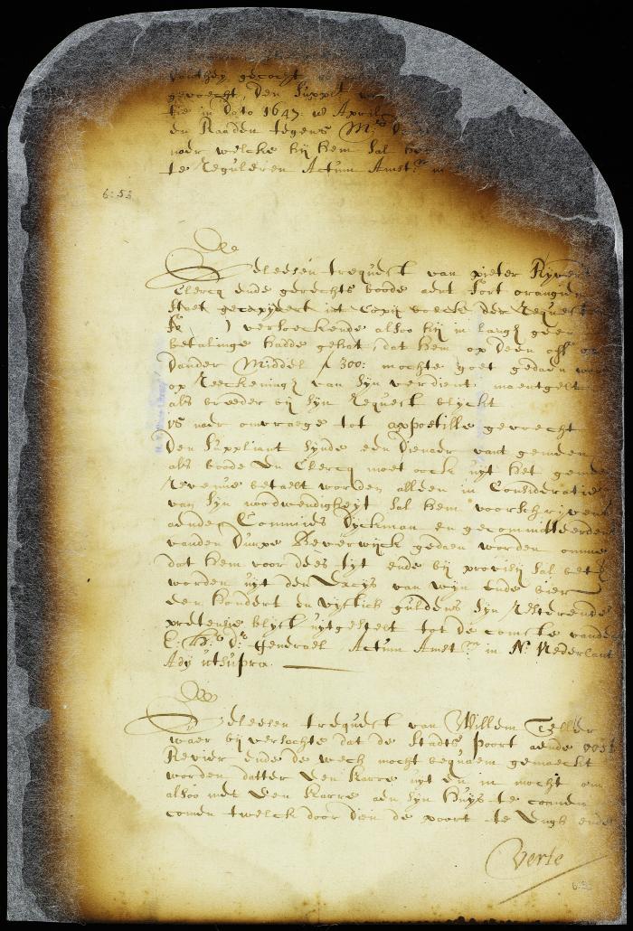Order on a petition of Peter Ryverding, clerk of the court at Fort Orange, allowing him part of his salary