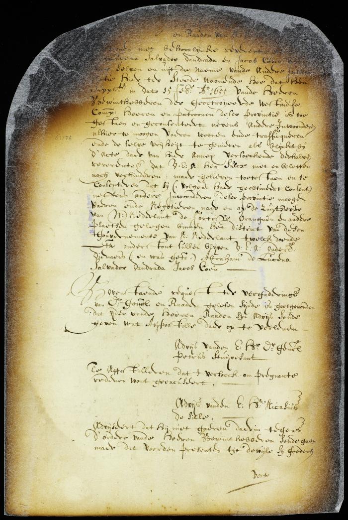 Petition of Abraham de Lucena and other Jews for leave to trade at the South river and Fort Orange