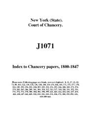 Index to Chancery Papers by complainant