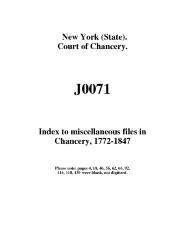  Index to miscellaneous files in Chancery, 1772-1847