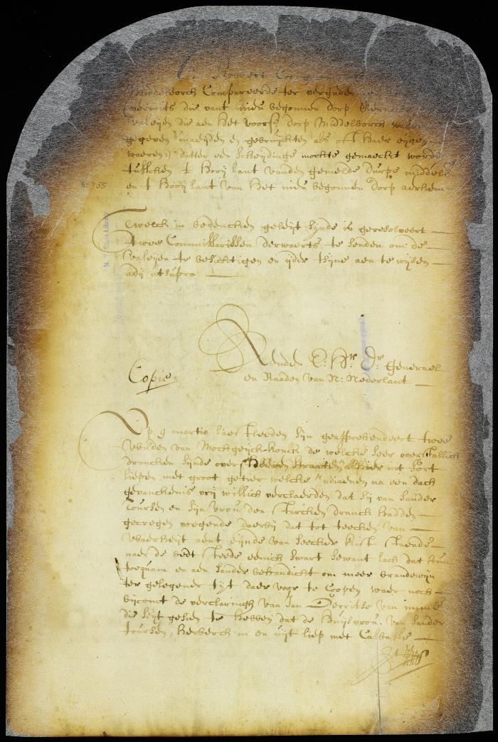 Order referring a request of the town of Middelborgh to commissioners