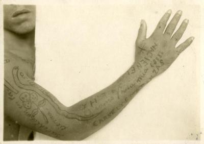 Inmate from Clinton Prison showing tattoos, No. 20