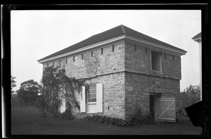 Stonework barn at Johnson Hall, Johnstown, N.Y.