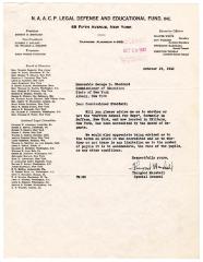 Letter from NAACP Special Counsel Thurgood Marshall to New York State Education Commissioner George D. Stoddard, October 19, 1943