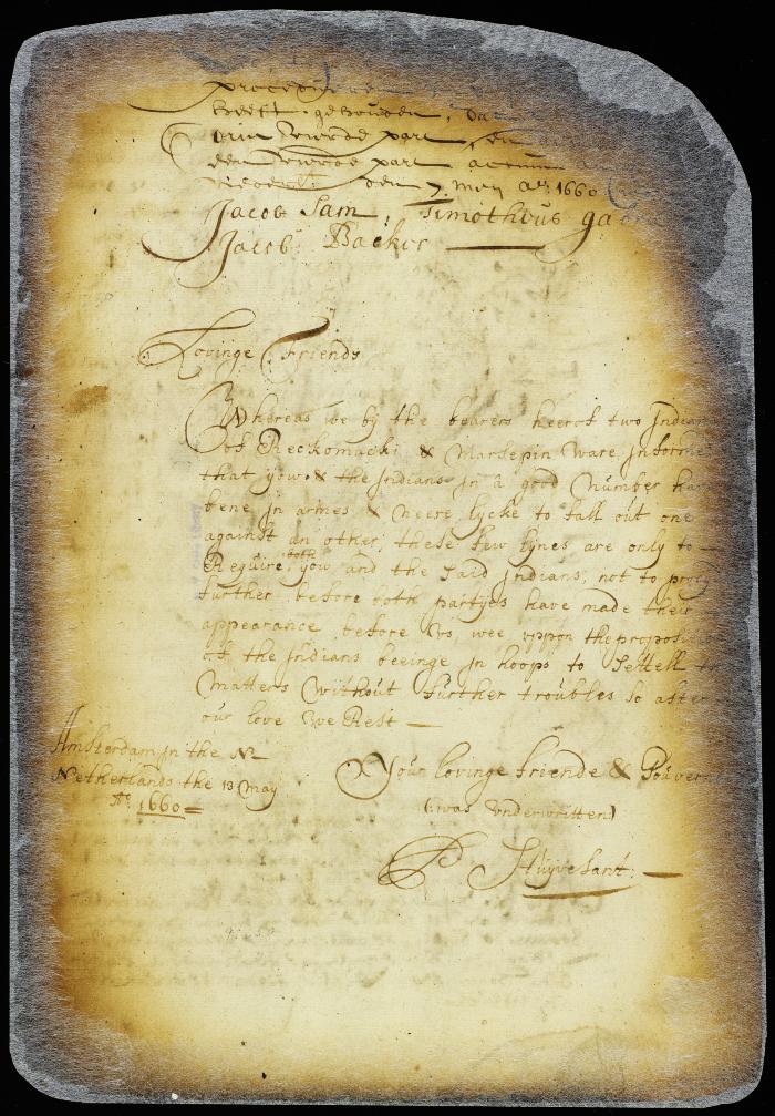 Letter from director Stuyvesant to the magistrates of Heemstead