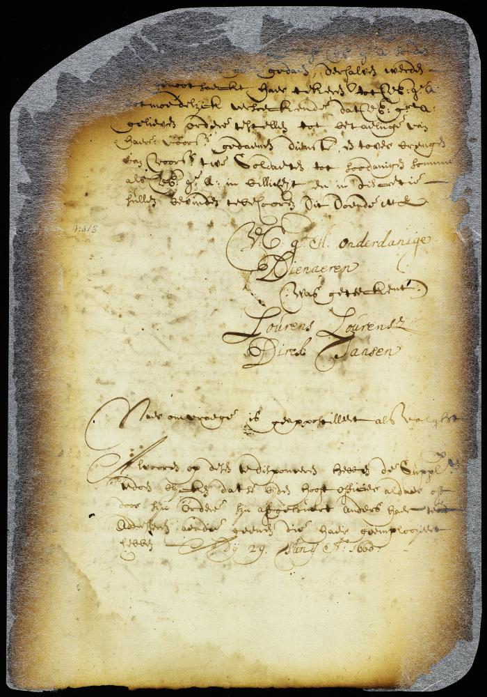 Order that Dirck Jansen and Lourens Lourensen must prove that they had been engaged by the commanding officer at the Esopus