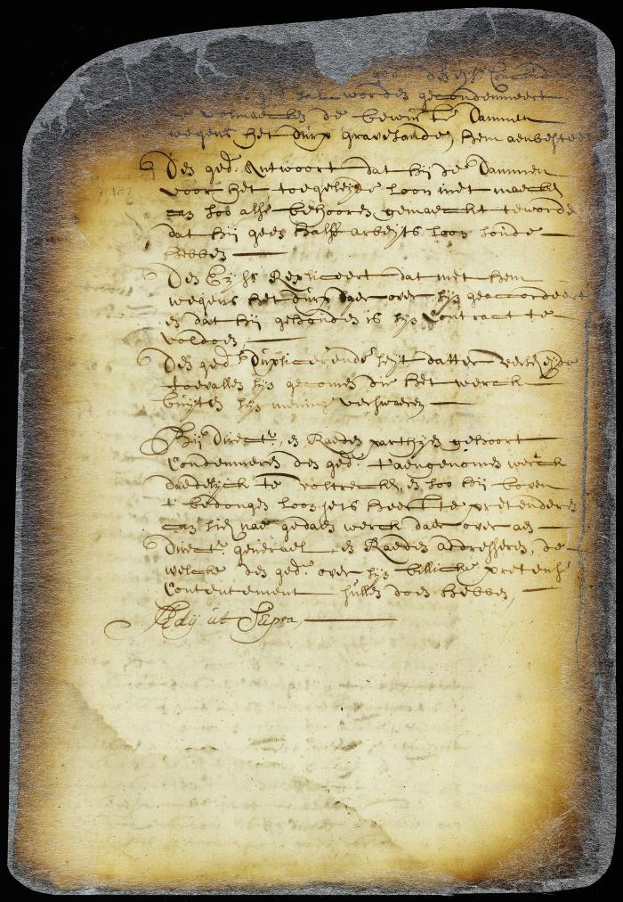 Judgment obliging John Aske to complete some dams in the town of Gravesend according to his contract