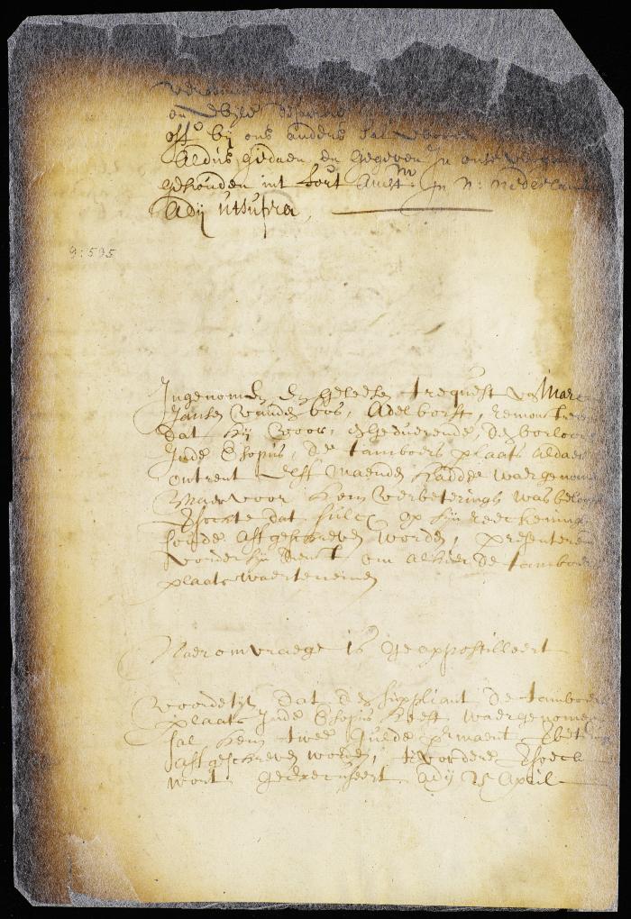 Order allowing Marcus Jansen van der Bos pay whilst he acted as drummer at the Esopus