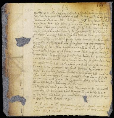 Letter from John Sticklin to ———