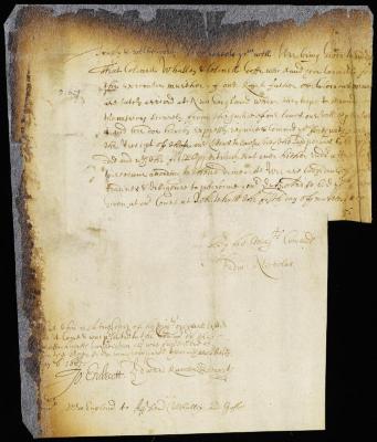 Royal order to the governor of Massachusetts for the arrest of colonels Whalley and Goffe