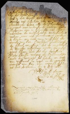 Proceedings against Peter Lucassen van der Goes for smuggling gunpowder and arms
