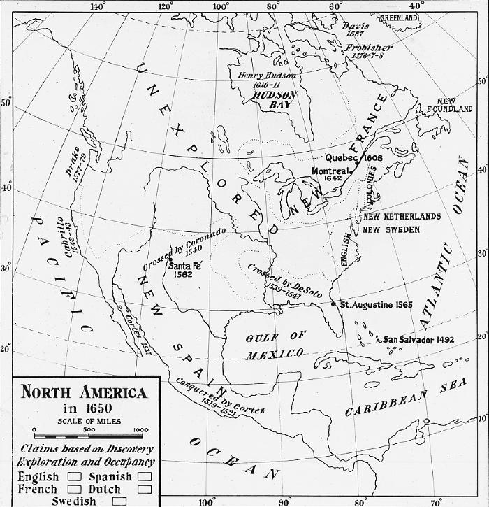 Map - Map of North America in 1650