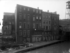 Erie Canal: locks 34 and 35 and prism at Lockport