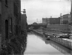 Erie Canal: locks 34 and 35 and prism at Lockport