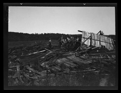 Demolition of old building by CCC workers, Centerville, N.Y.