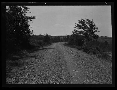 Truck trail showing culvert, guard posts and turnout