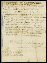 Letter from Andries Lawrens to director Stuyvesant